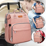 Yoofoss Baby Diaper Bag Backpack, Large Baby Bag Multifunction Diaper Backpack for Baby Girls Boys with USB Charging Port Stroller Strap, Baby Registry Search, Newborn Baby Essential Gifts, Pure Pink
