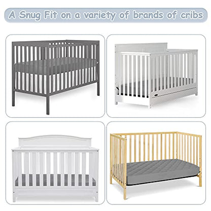 Waterproof Crib Mattress Protector Gray, 2 Pack