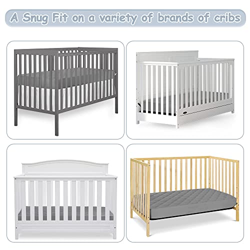 Waterproof Crib Mattress Protector Gray, 2 Pack