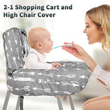 Yoofoss Shopping Cart Cover for Baby, 2-in-1 High Chair Cover with Safety Harness, Multifunctional Cart Covers for Babies, Universal Fit, Soft Padded Grocery Cart Cover for Baby Boy Girl - Grey