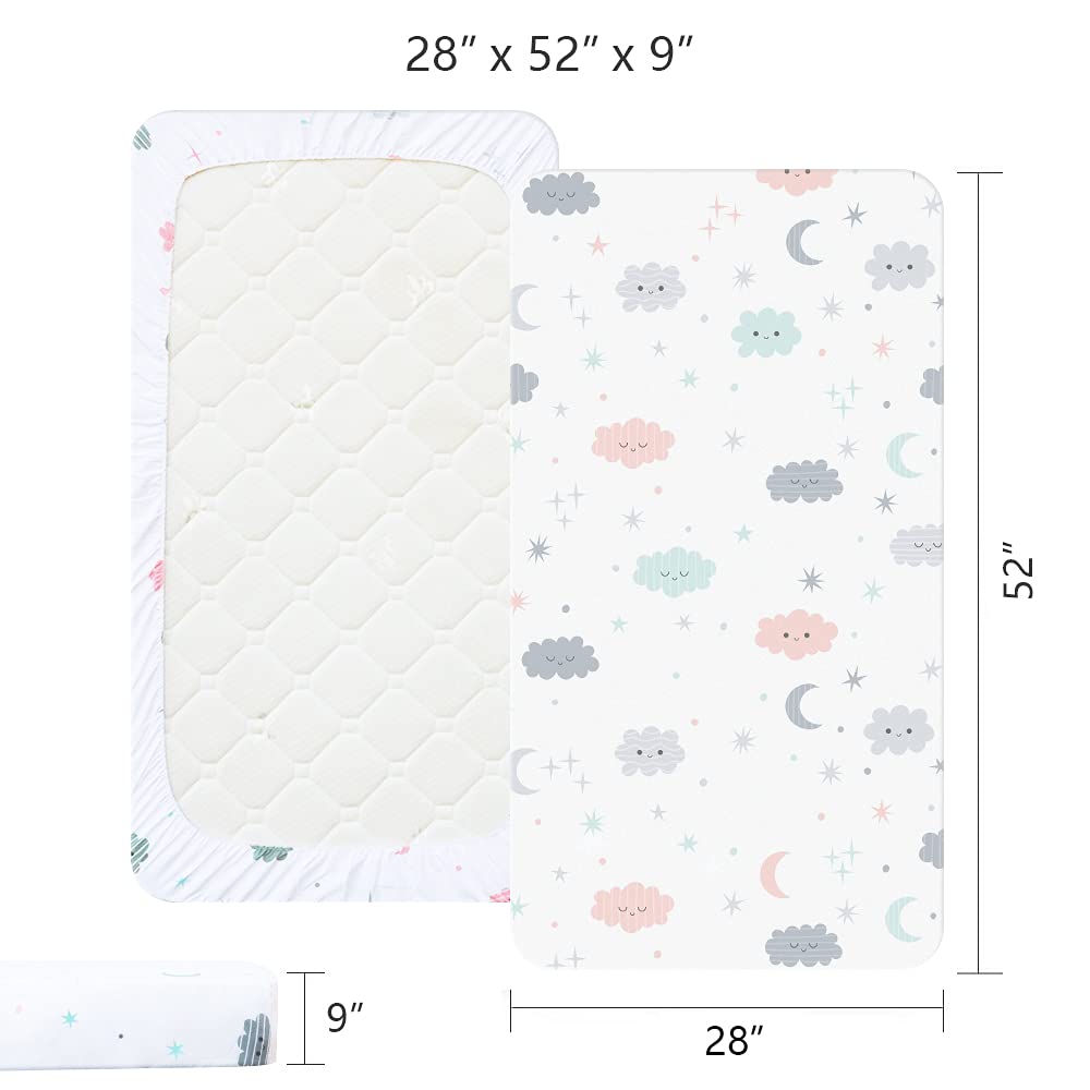 Yoofoss Fitted Crib Sheet Set 2 Pack Baby Sheets for Standard Crib Toddler Mattress Cover Soft Microfiber Breathable Mattress Cover for Boys and Girls