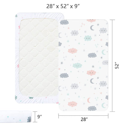 Yoofoss Fitted Crib Sheet Set 2 Pack Baby Sheets for Standard Crib Toddler Mattress Cover Soft Microfiber Breathable Mattress Cover for Boys and Girls