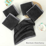 Yoofoss Luxury Washcloths Towel Set 10 Pack Baby Wash Cloth for Bathroom-Hotel-Spa-Kitchen Multi-Purpose Fingertip Towels and Face Cloths 10'' x 10'' - Dark Grey