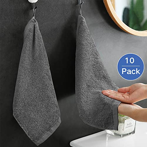 Bamboo Washcloths Towel Dark Gray, 10 Pack