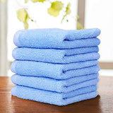 Yoofoss Luxury Washcloths Towel Set 10 Pack Baby Wash Cloth for Bathroom-Hotel-Spa-Kitchen Multi-Purpose Fingertip Towels and Face Cloths 10'' x 10'' - Blue