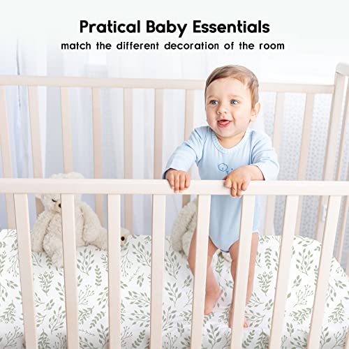 Crib Sheets Green Leaf, 2 Pack