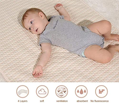 Waterproof Bed Pad Washable and Reusable Underpads 4 Layer Incontinence Mattress Protector 100% Cotton Surface for Children Adults and Pets by Yoofoss