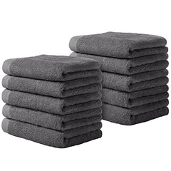 Bamboo Washcloths Towel Dark Gray, 10 Pack