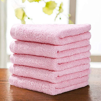 Bamboo Washcloths Towel Pink, 10 Pack
