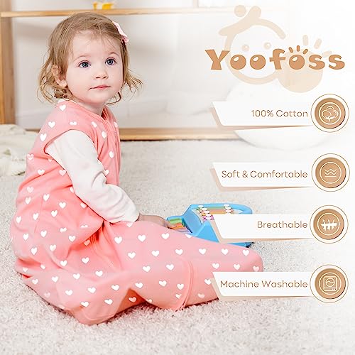 Yoofoss Baby Sleep Sack, Baby Wearable Blanket 100% Cotton 2-Way Zipper TOG 0.5 (3 Pack)