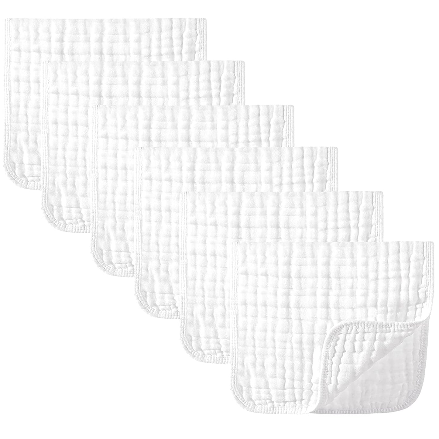 YOOFOSS Muslin Burp Cloths 10 Pack Baby Washcloths Large 20''X10'' 100% Cotton 6 Layers Super Soft and Absorbent