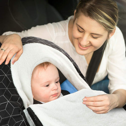 Baby Car Seat Cover Winter Carseat Canopies Cover to Protect Baby from Cold Wind, Super Warm Plush Fleece Baby Carrier Cover for Infant Boys Girls