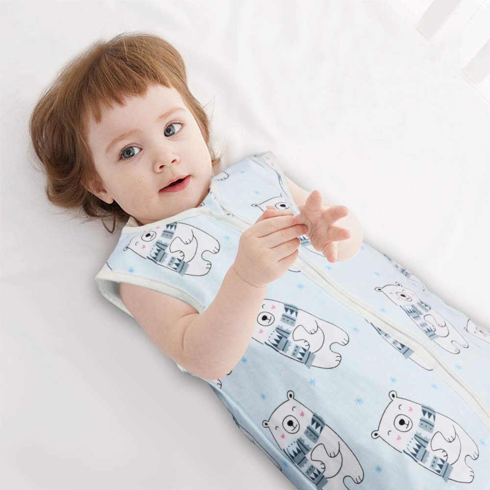 Yoofoss Baby Sleep Sack Wearable Blanket 100% Cotton Baby Sleep Bag 0-6 Month Soft Lightweigt Swaddle Transition Blanket
