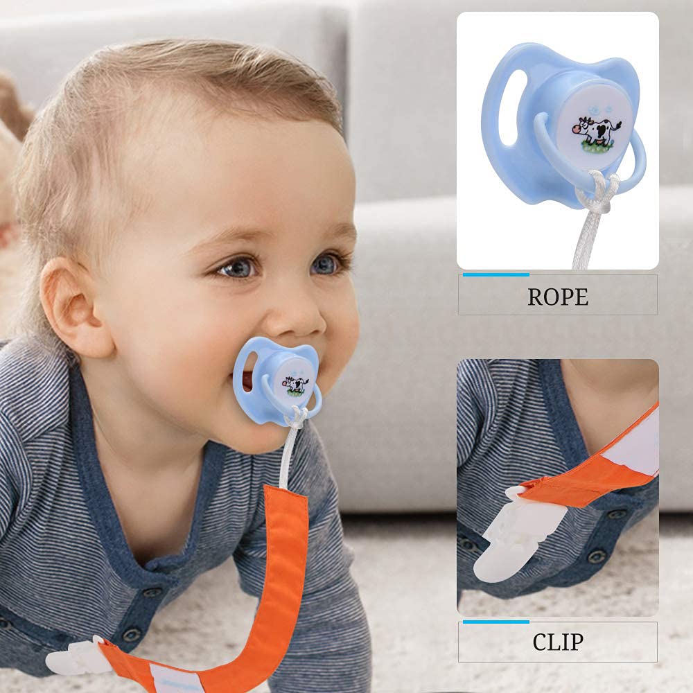 YOOFOSS Pacifier Clip for Boys and Girls 6 Pack Solid Color Pacifier Holder Fits All Pacifiers & Teething Toys Modern Unisex Baby Gift
