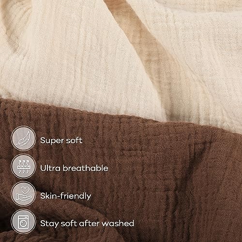 Muslin Fitted Crib Sheets Apricot & Brown, 2 Pack
