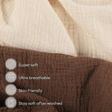 Yoofoss Muslin Fitted Crib Sheets, 28in x 52in Soft Breathable Toddler Crib Mattress, Fits Standard Size Mattress 2 Pack Apricot & Brown