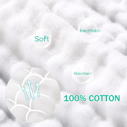 Yoofoss Muslin Burp Cloths 100% Cotton Baby Burp Cloth Set 6 Pack for Boys and Girls