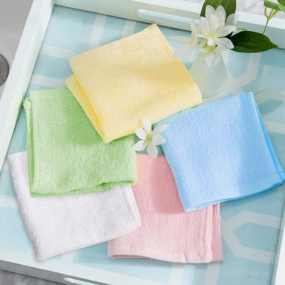 Small Washcloths for Newborn Baby Bath Hand Towel and Face Cloths or  Bathroom-Kitchen Multi-Purpose Soft-Comfortable Absorbent Fingertip Towels