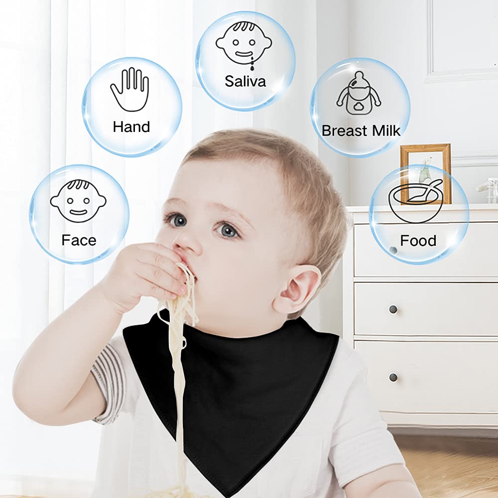 Yoofoss Baby Bibs 10 Pack Soft and Absorbent Baby Bandana Drool Bibs for Boys Girls White&Black&Grey