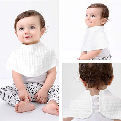 Burp Cloths 2 in 1 Baby Bibs Soft & Absorbent 100% Muslin Cotton Burpy Bibs for Boys & Girls 4 Pack by YOOFOSS