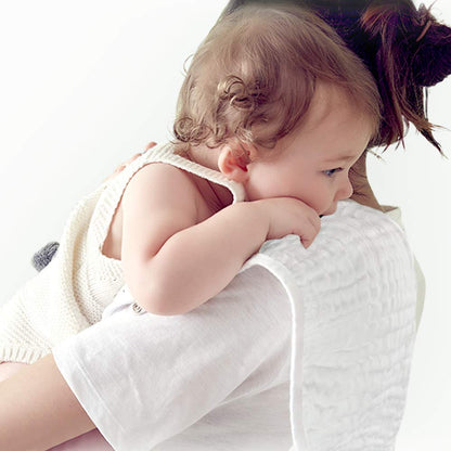 Burp Cloths 2 in 1 Baby Bibs Soft & Absorbent 100% Muslin Cotton Burpy Bibs for Boys & Girls 4 Pack by YOOFOSS