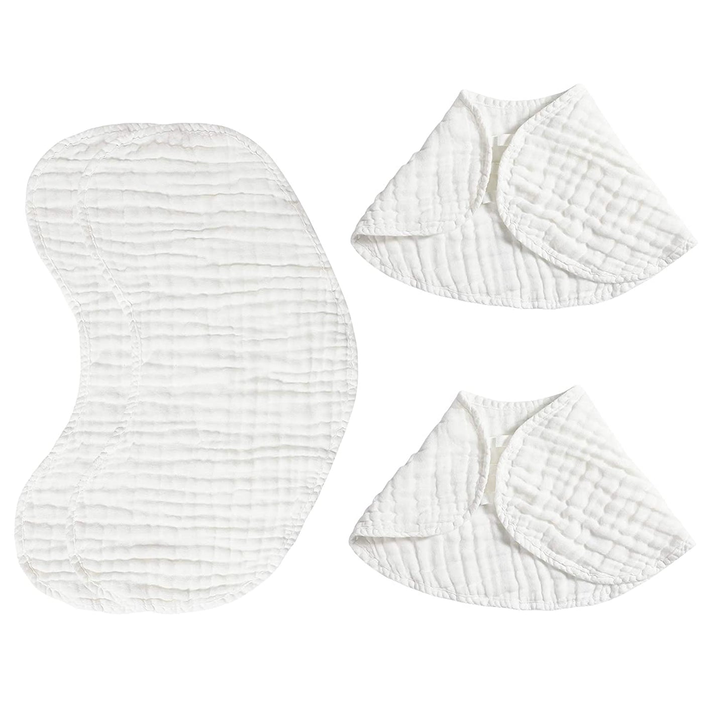 Burp Cloths 2 in 1 Baby Bibs Soft & Absorbent 100% Muslin Cotton Burpy Bibs for Boys & Girls 4 Pack by YOOFOSS