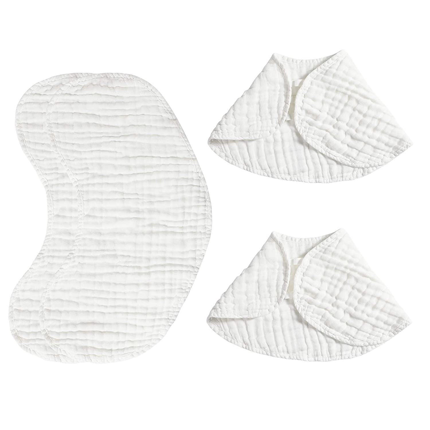 Burp Cloths 2 in 1 Baby Bibs Soft & Absorbent 100% Muslin Cotton Burpy Bibs for Boys & Girls 4 Pack by YOOFOSS