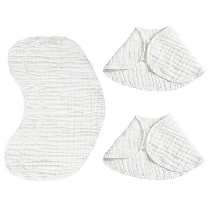 Burp Cloths 2 in 1 Baby Bibs Soft & Absorbent 100% Muslin Cotton Burpy Bibs for Boys & Girls 4 Pack by YOOFOSS