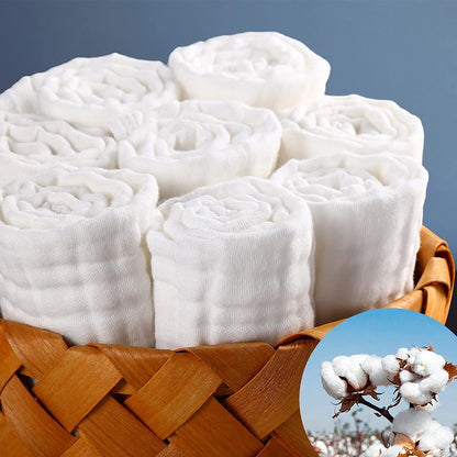 YOOFOSS Muslin Burp Cloths 10 Pack Baby Washcloths Large 20''X10'' 100% Cotton 6 Layers Super Soft and Absorbent