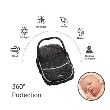 Baby Car Seat Cover Winter Carseat Canopies Cover to Protect Baby from Cold Wind, Super Warm Plush Fleece Baby Carrier Cover for Infant Boys Girls
