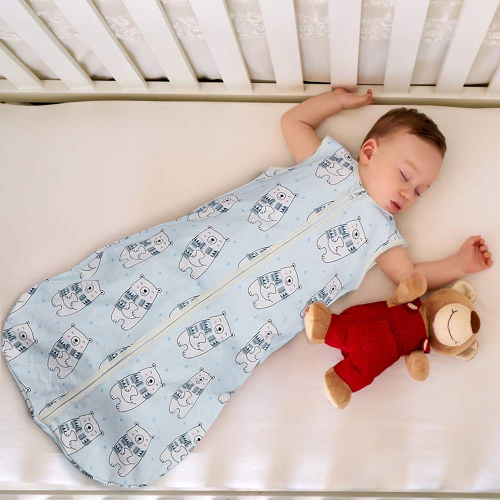 Yoofoss Baby Sleep Sack Wearable Blanket 100% Cotton Baby Sleep Bag 0-6 Month Soft Lightweigt Swaddle Transition Blanket