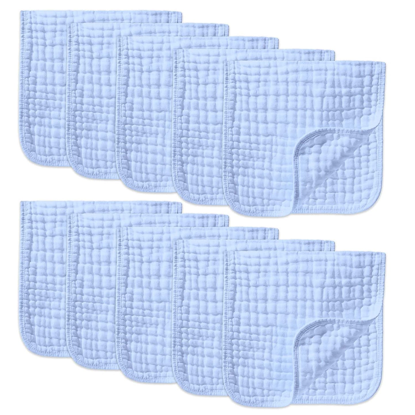 YOOFOSS Muslin Burp Cloths 10 Pack Baby Washcloths Large 20''X10'' 100% Cotton 6 Layers Super Soft and Absorbent