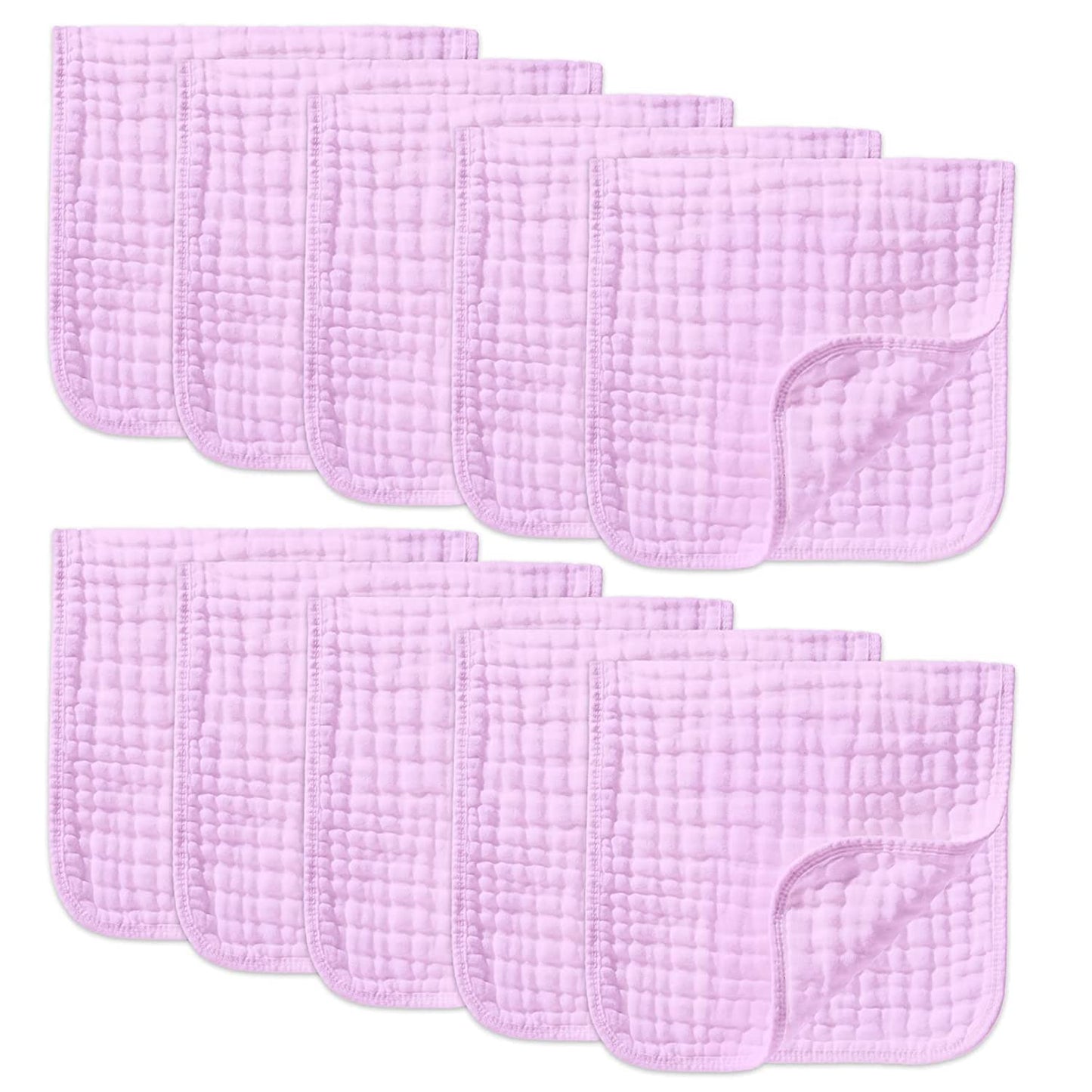 YOOFOSS Muslin Burp Cloths 10 Pack Baby Washcloths Large 20''X10'' 100% Cotton 6 Layers Super Soft and Absorbent