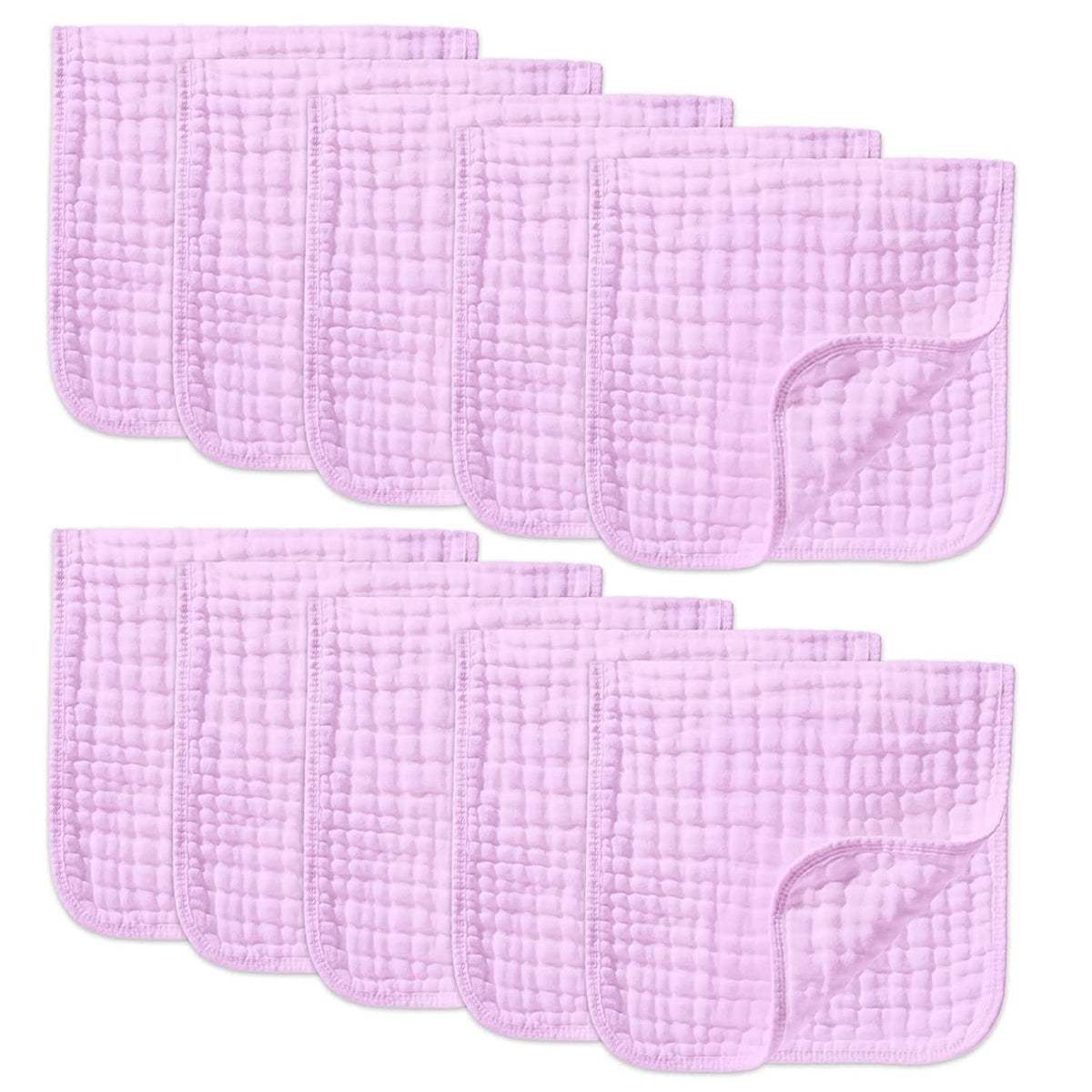 YOOFOSS Muslin Burp Cloths 10 Pack Baby Washcloths Large 20''X10'' 100% Cotton 6 Layers Super Soft and Absorbent