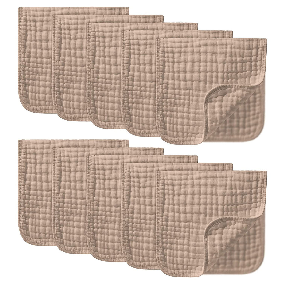YOOFOSS Muslin Burp Cloths 10 Pack Baby Washcloths Large 20''X10'' 100% Cotton 6 Layers Super Soft and Absorbent