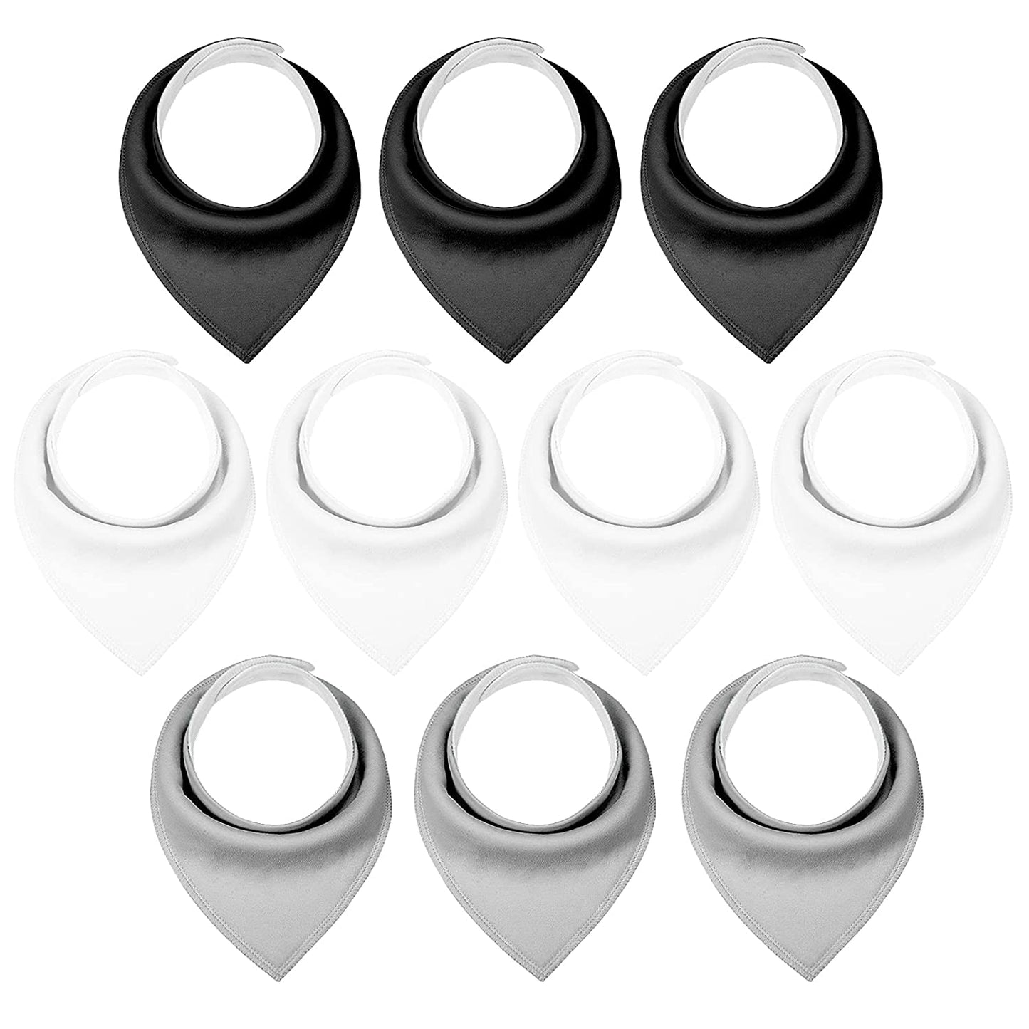 Yoofoss Baby Bibs 10 Pack Soft and Absorbent Baby Bandana Drool Bibs for Boys Girls White&Black&Grey