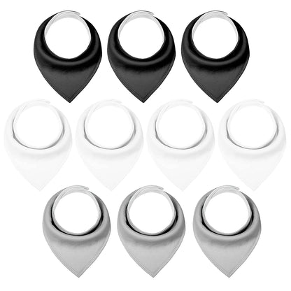Yoofoss Baby Bibs 10 Pack Soft and Absorbent Baby Bandana Drool Bibs for Boys Girls White&Black&Grey