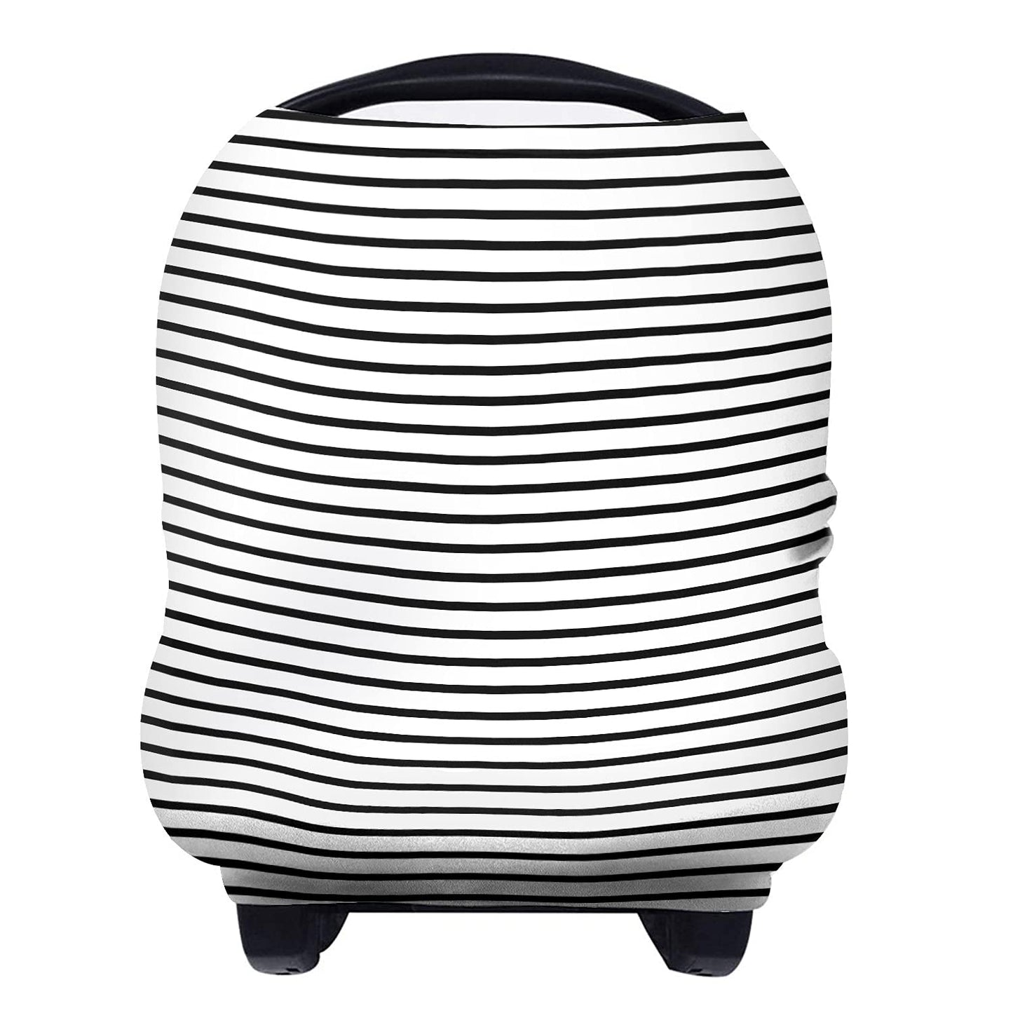 Yoofoss Nursing Cover Breastfeeding Scarf - Baby Car Seat Covers, Infant Stroller Cover, Strechy Carseat Canopy for Boys and Girls (Black Stripe)