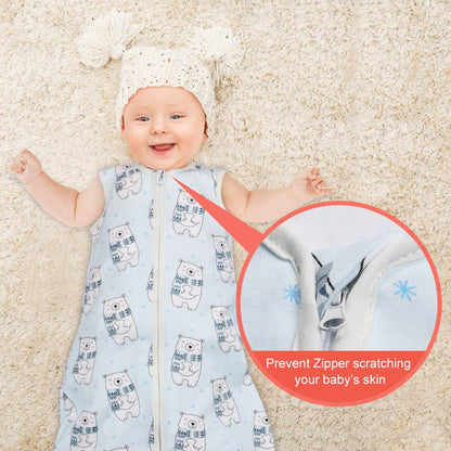 Yoofoss Baby Sleep Sack Wearable Blanket 100% Cotton Baby Sleep Bag 0-6 Month Soft Lightweigt Swaddle Transition Blanket
