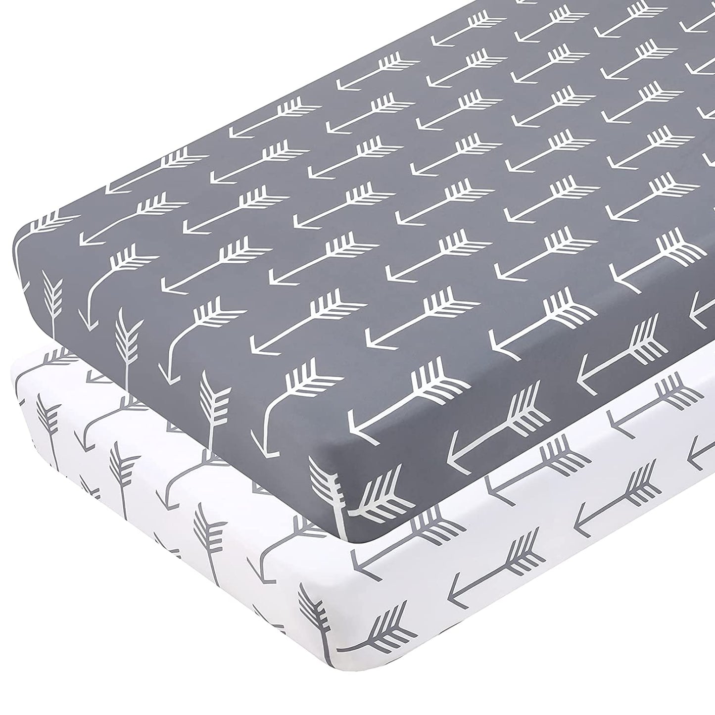 Yoofoss Fitted Crib Sheet Set 2 Pack Baby Sheets for Standard Crib Toddler Mattress Cover Soft Microfiber Breathable Mattress Cover for Boys and Girls