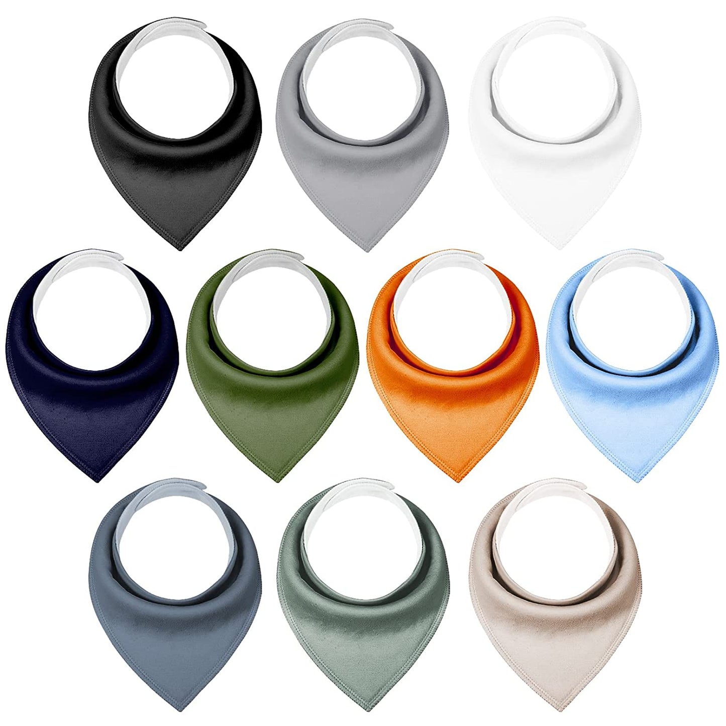 Yoofoss Baby Bibs 10 Pack Soft and Absorbent Baby Bandana Drool Bibs for Boys Girls White&Black&Grey