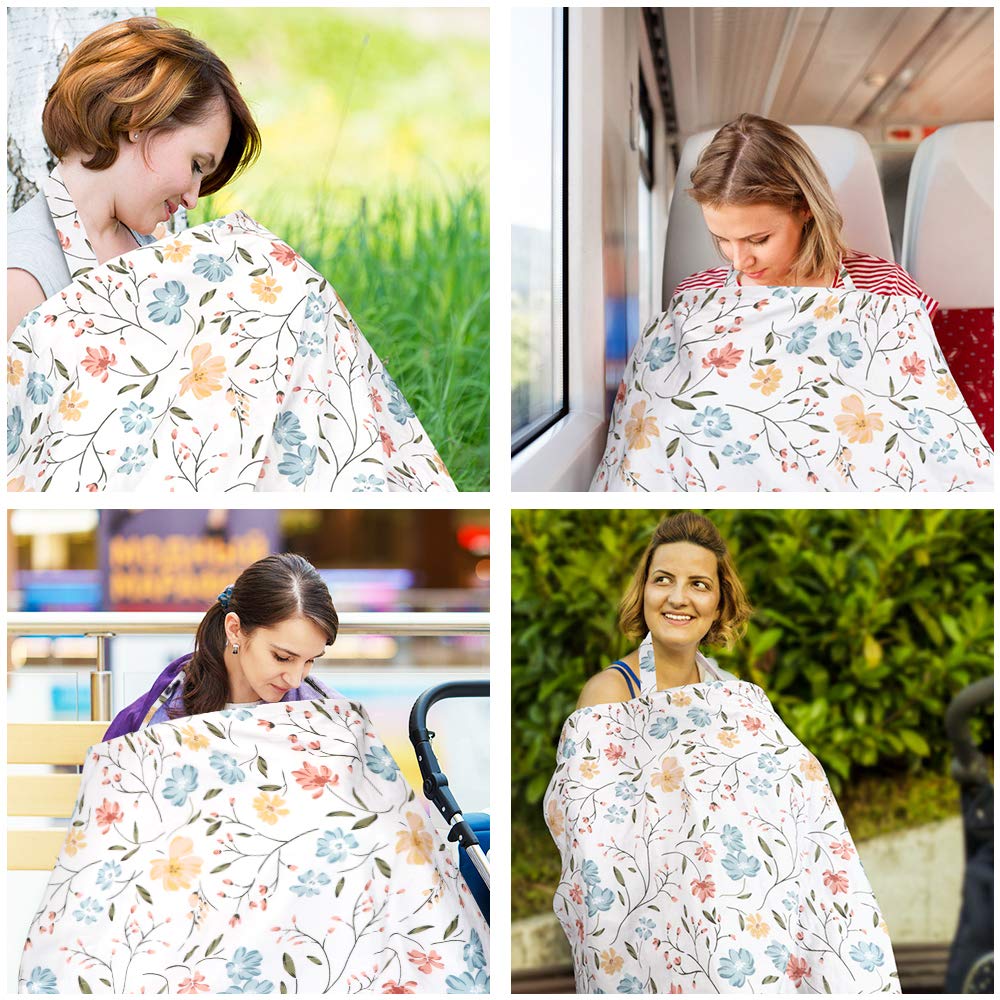 Yoofoss Nursing Cover for Breastfeeding Babies Nursing Apron Cover wi