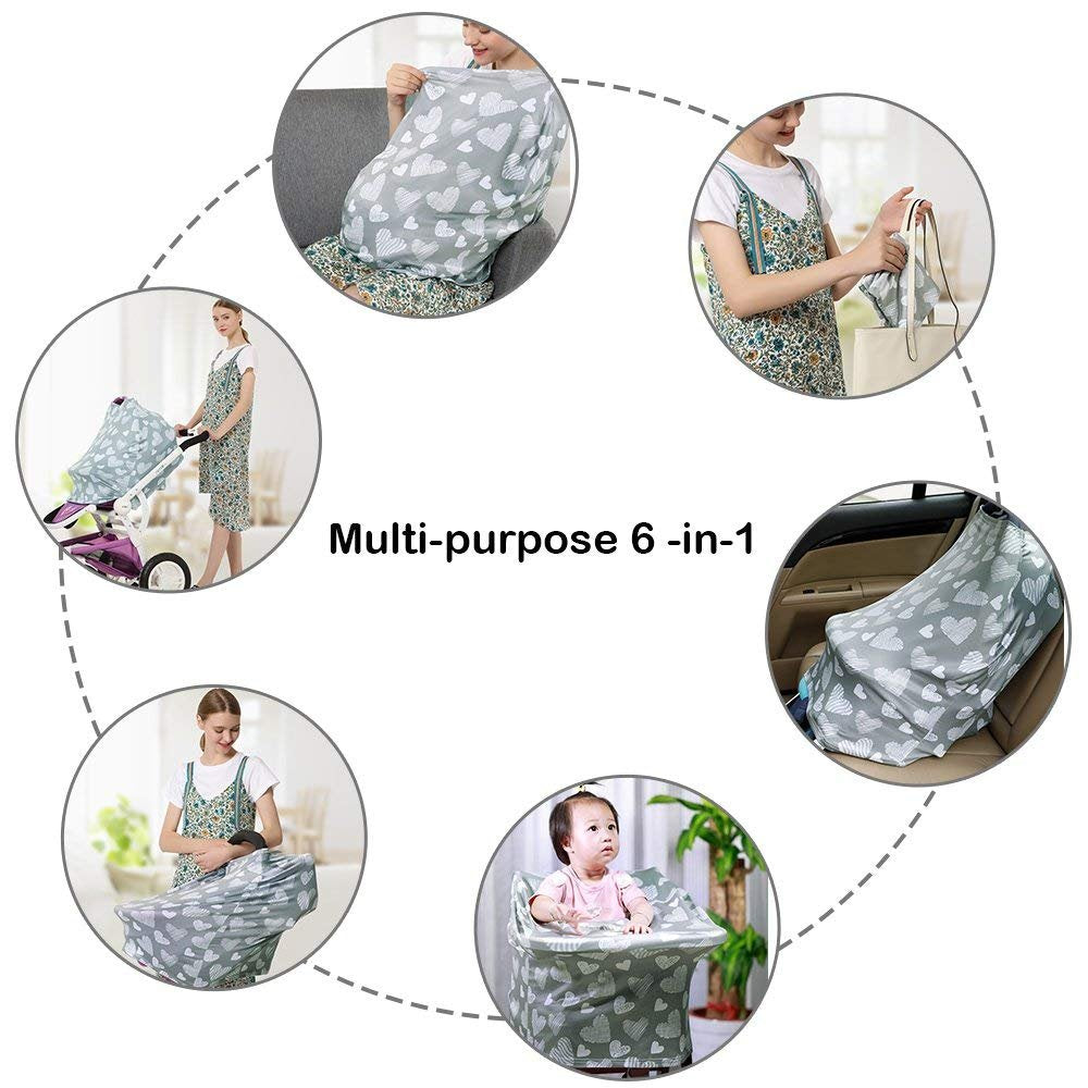 Nursing Cover Breastfeeding Scarf - Baby Car Seat Covers, Infant Stroller Cover, Carseat Canopy for Girls and Boys by YOOFOSS
