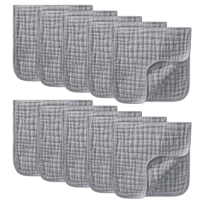 YOOFOSS Muslin Burp Cloths 10 Pack Baby Washcloths Large 20''X10'' 100% Cotton 6 Layers Super Soft and Absorbent