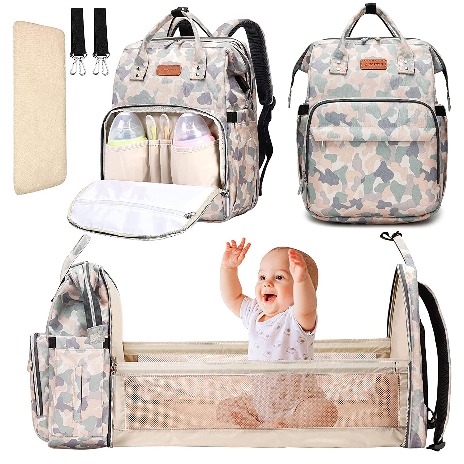 SNDMOR Baby Changing Bag Backpack Nappy Changing Bags Large Capacity P