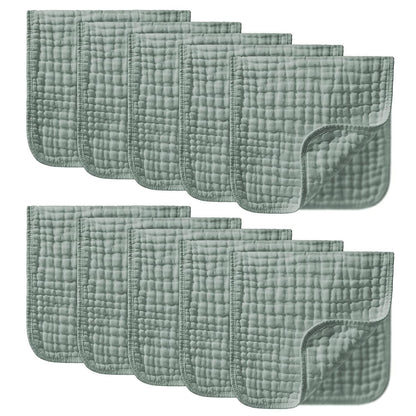 YOOFOSS Muslin Burp Cloths 10 Pack Baby Washcloths Large 20''X10'' 100% Cotton 6 Layers Super Soft and Absorbent