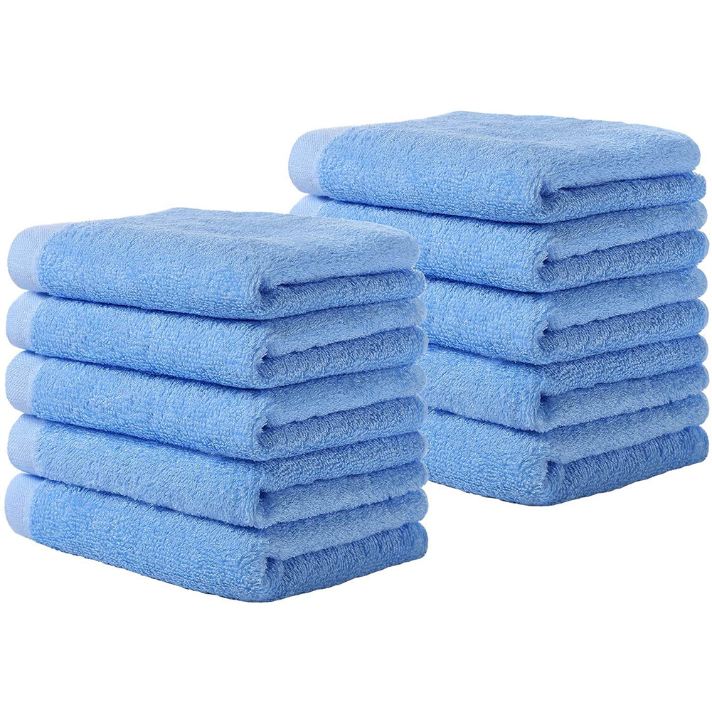 Sustainable Bamboo Washcloths, Set of 8 - Allure Blue - Made in