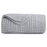 Yoofoss Muslin Blanket 100% Cotton Summer Blanket Large Twin Size 60" x 80" for Bed Couch 6-Layer Gauze Blanket for Adults Lightweight and Breathable Grey