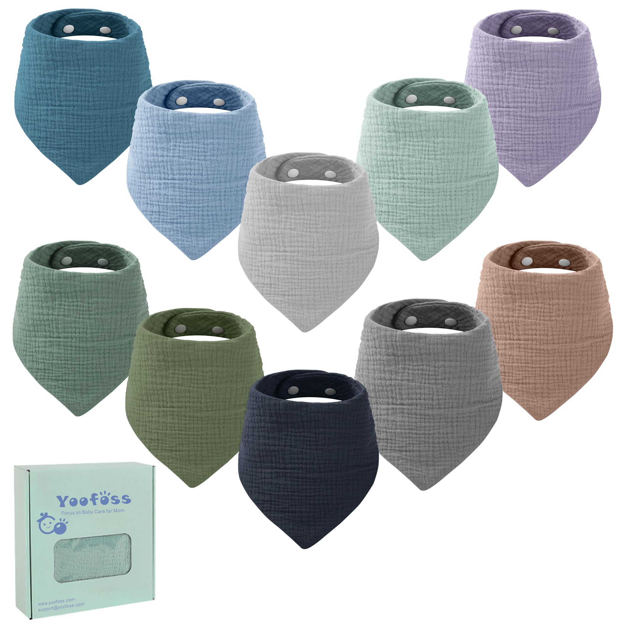 Baby Bibs Multi-color 10 Pack