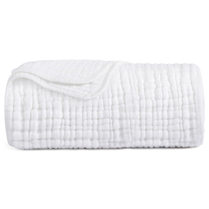 Yoofoss Muslin Blanket 100% Cotton Summer Blanket Large Twin Size 60" x 80" for Bed Couch 6-Layer Gauze Blanket for Adults Lightweight and Breathable Grey